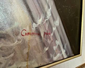 Framed Oil Painting of Victorian Woman by Christin Pso