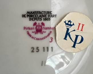 Pirkenhammer Bohemian Czech Porcelain Floral Vase