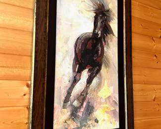 Framed Print of Running Horse by Leland Beaman