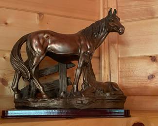 Bronze Horse & Foal Sculpture