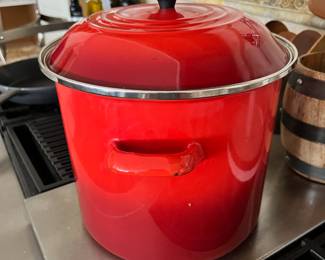 Le Creuset Red Enameled Stock Pot
