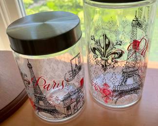 Pair of Paris Themed Canisters