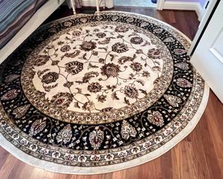Barclay Sarouk Ivory 7 ft. x 10 ft. Round Traditional Floral Area Rug