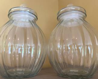 Pair of Balloon Glass Canisters