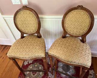 Pair of Louis XVI Style Walnut Dining Chairs