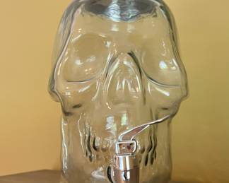 Glass Skull Drink Dispenser