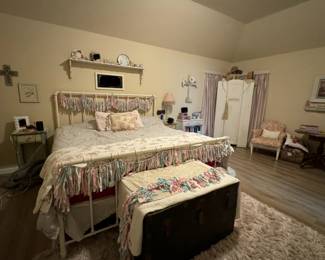 Bed frame, mattress, linens, it's all for sale!