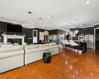 Downstairs open living space. 