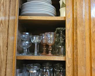 Assorted stemware and holiday dishes