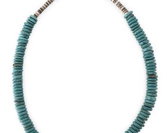 Sterling Silver Graduated Turquoise Necklace