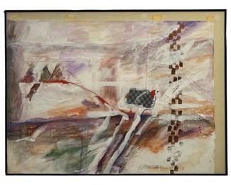 Signed S. MacDiarmid “Travel Series I" Mixed Media