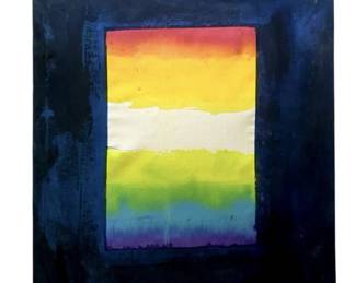 Signed Paul Reed Abstract Watercolor on Canvas