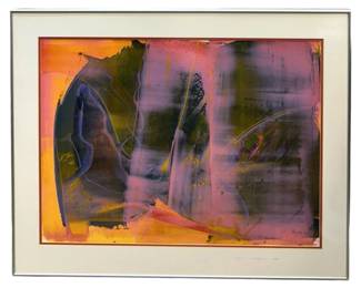 Signed Linde Martin “Tropical" Oil on Paper