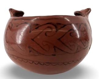 Maricopa Zoomorphic Duel Frog Pottery Vessel