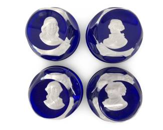 (4pc) 1975 Franklin Mint Crystal Paperweights