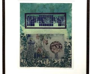 Signed Ellen Kiefer “Garden Gate #5" Monoprint