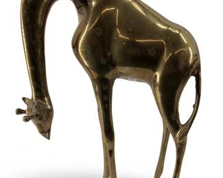Mid-Century Modern Brass Standing Giraffe