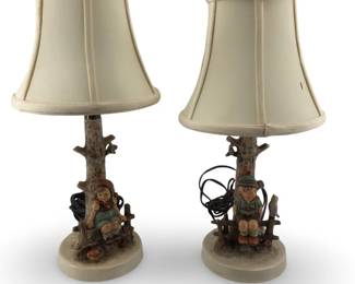 Pair Of M.J. Hummel Ceramic Table Lamps