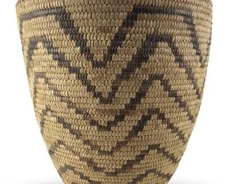 Large Pima Geometric Chevron Design Cone Basket