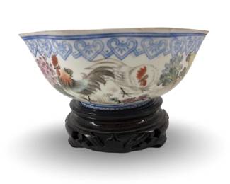 Delicate Chinese Noodle Soup Bowl W/Stand