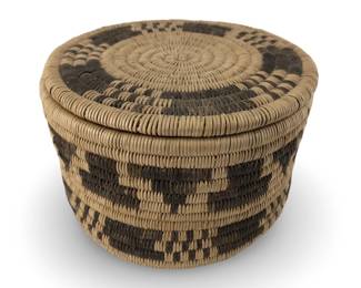 Geometric Design Pima Round Covered Basket Box