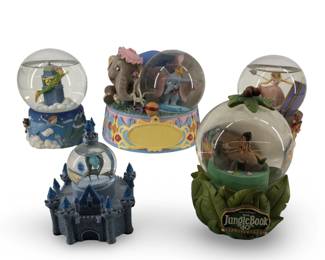 (5pc) Disney Snow Globe Music Boxes