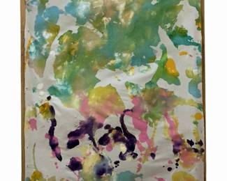 Signed Paul Reed Abstract Watercolor on Canvas