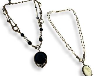 2pc. Vintage Extasia Cameo Necklaces