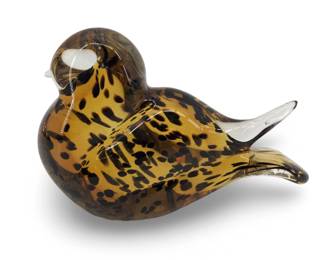Hand Blown Art Glass Murano Style Speckled Amber