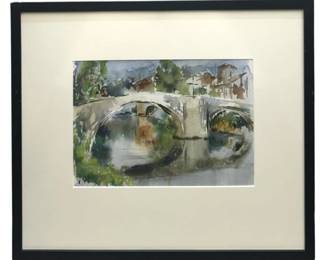 Signed Neville Woodbury San Sebastian Watercolor