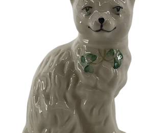 Belleek Ireland Quizzical Porcelain Cat Figurine