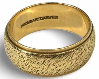 14k Gold Carved Ring
