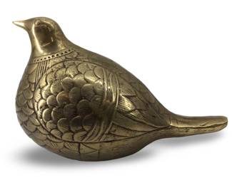Vintage Mid Century Modern Brass Pheasant Bird