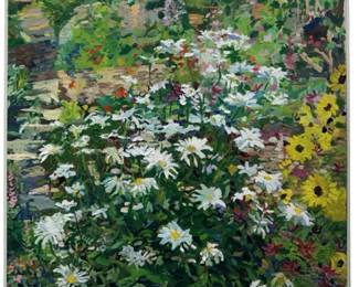 Signed Jean S Gordon “Jean’s Garden" Oil on Canvas