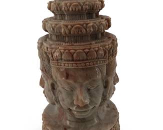 Hand Carved Soapstone Buddhist Brahma Sculpture