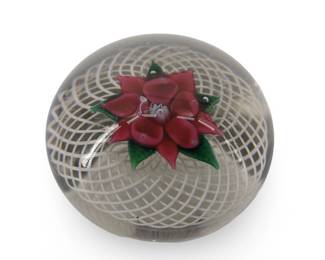 Vintage St. Louis Floral Glass Paperweight