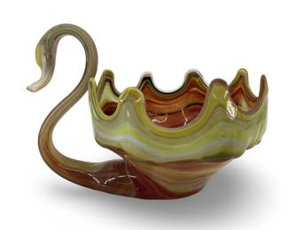 Wonderful Hand Blown Multicolored Art Glass Swan