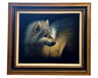 Signed W.S. Chang Oil on Velvet Canvas