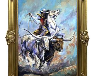 Signed Rick Wisecarver Oil on Canvas