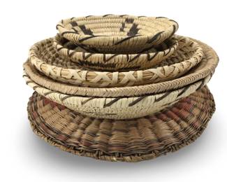 (6pc) Vintage Native American Woven Baskets