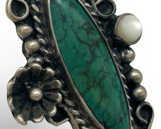 Vintage Native American Silver & Turquoise Ring