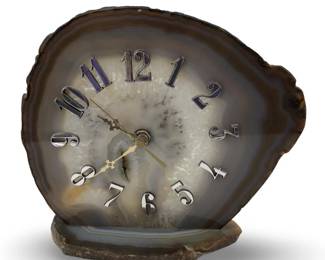 Agate Slice Battery Powered Desk Clock