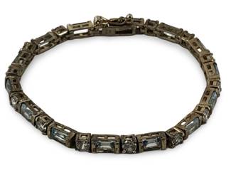 Sterling &Topaz Tennis Bracelet
