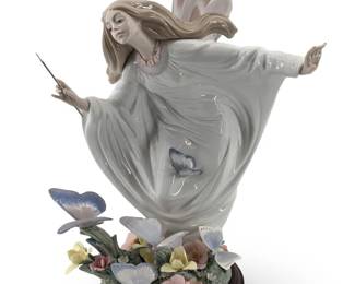Large Lladro Fairy Of The Butterflies Porcelain