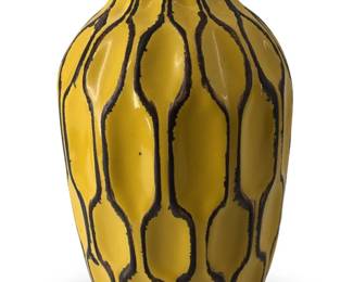 Yellow Ceramic Honeycomb Vase