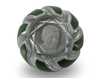 Amazing Baccarat Will Rogers Sulphide Paperweight