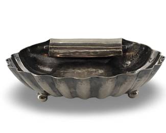 Italy Buccellati Sterling Footed Seashell Dish