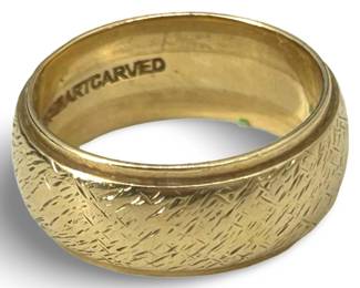 14k Gold Engraved Ring