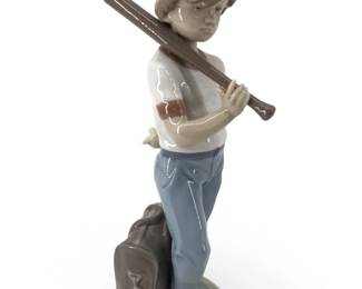 Lladro Can I Play Baseball Boy Porcelain Figurine
