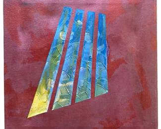 Signed Paul Reed Abstract Acrylic on Canvas